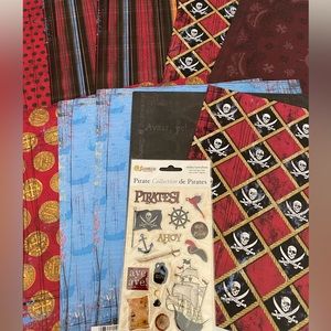 🏴‍☠️ SANDYLION “PIRATES” STICKERS & SCRAPBOOK PAPER BUNDLE. RETIRED DESIGN.